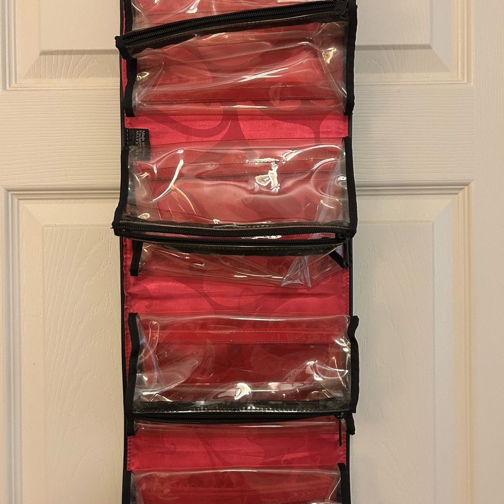 Mary Kay Black and Pink Jewelry Organizer with Clear Compartments